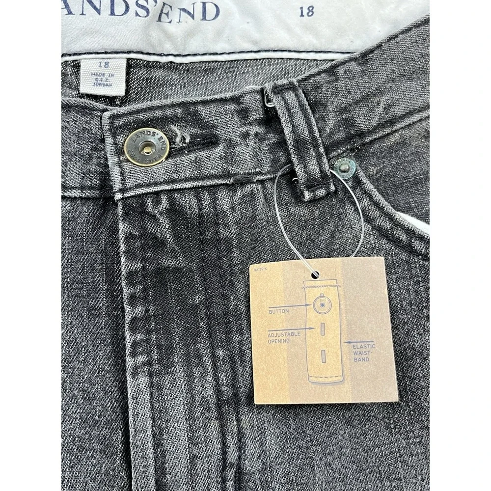 Lands' End Jeans Size 18‎ Kids Mid Rise Stretch Straight Leg Blue Denim NWT